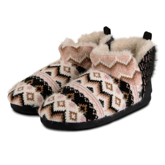 totes toasties® Ladies Patchwork Fairisle Short Boot Slippers Fairisle Extra Image 2